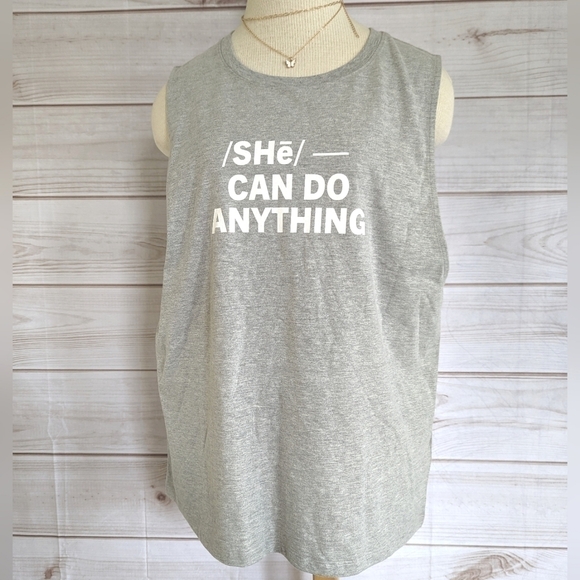 Fabletics She Can Do Anything Micah Muscle Tank in Gray Size Large NWT - Picture 2 of 9